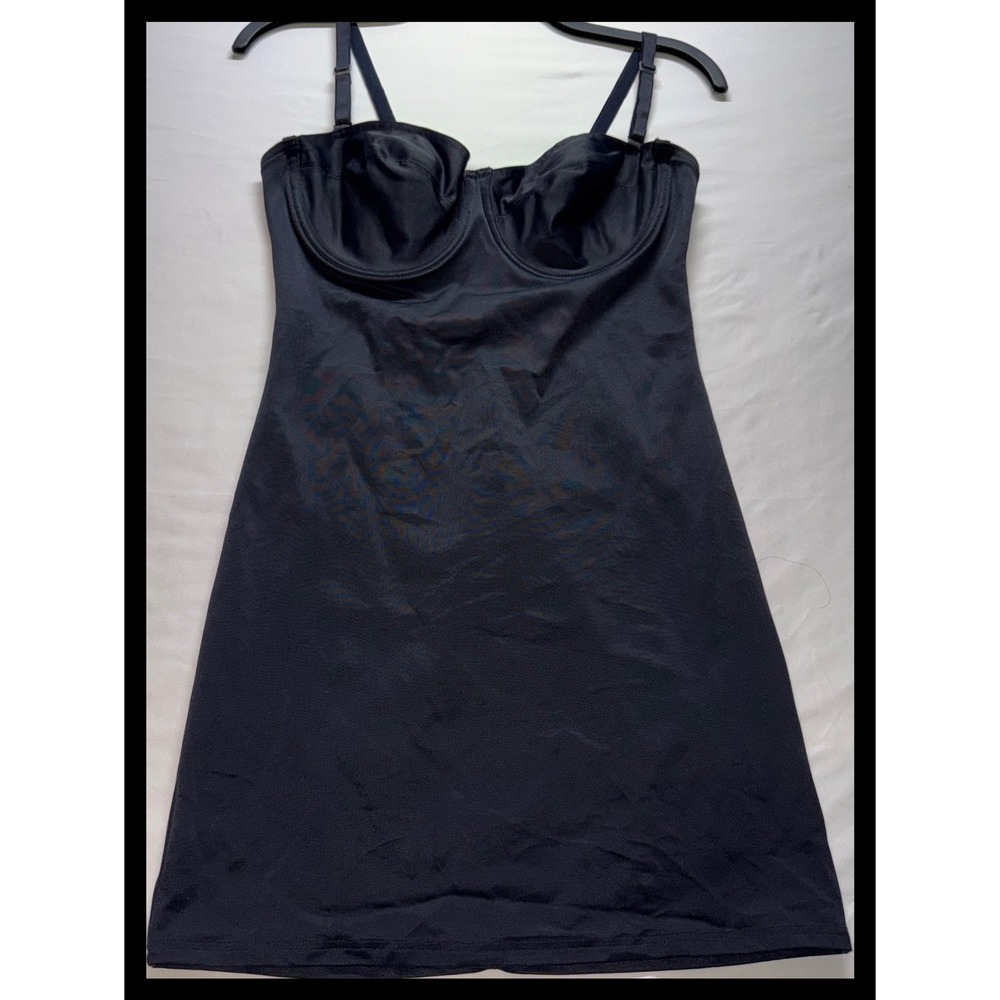 Body Slimmers by Nancy Ganz Shapewear Slip Women 38B Black Underwire Firm Contro